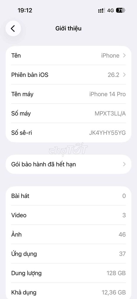 Apple iPhone 14 Pro 128GB Đen LL/A. Mua bán Điện thoại tại Huyện Gio Linh Quảng Trị được đăng bởi Simba hình 1