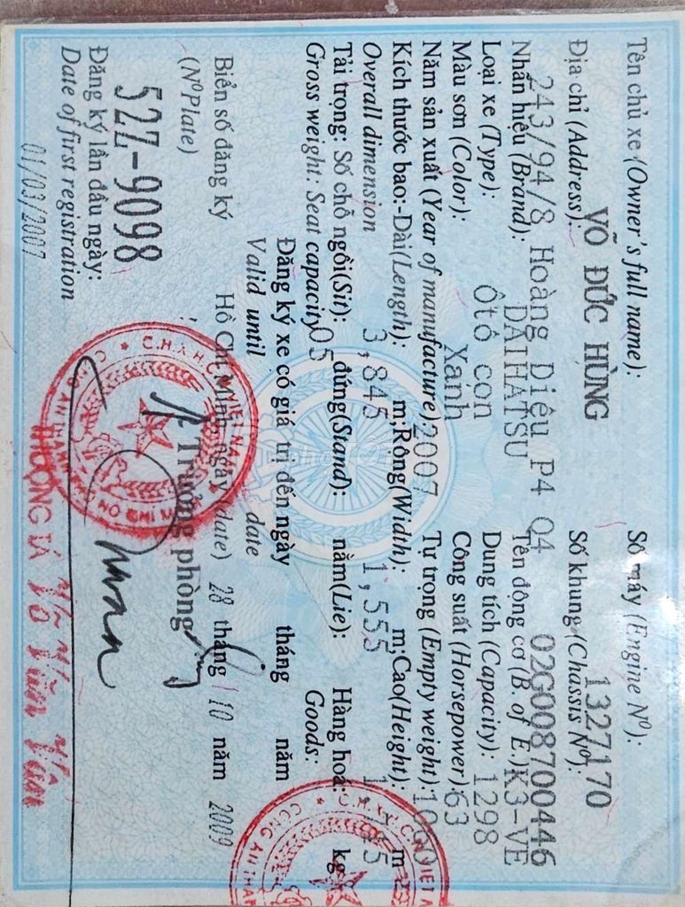 Cần bán Daihatsu Terios đời 2007, 31 vạn Km. Mua bán Ô tô tại Quận 7 Tp Hồ Chí Minh được đăng bởi Võ Lê Nguyên hình 6