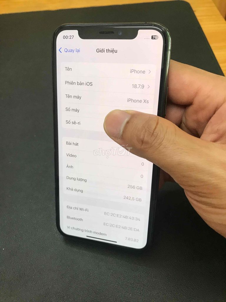 iPhone Xs 256GB Đen. Mua bán Điện thoại tại Quận Đống Đa Hà Nội được đăng bởi Shop điện thoại ISV hình 1