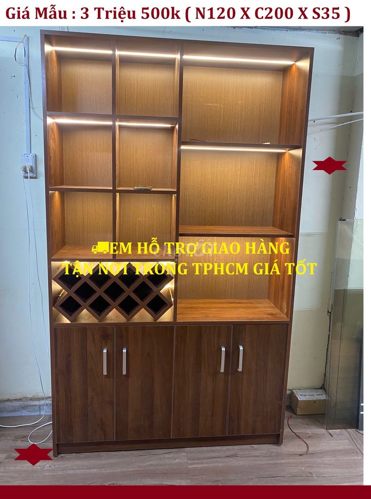 KỆ TỦ TRANG TRÍ 120X200X35CM FULL GỖ VÁN MDF. Mua bán Tủ, kệ gia đình tại Quận Bình Thạnh Tp Hồ Chí Minh được đăng bởi  BÀN GHẾ VĂN PHÒNG VÀ TỦ TRƯNG BÀY SHOP hình 1