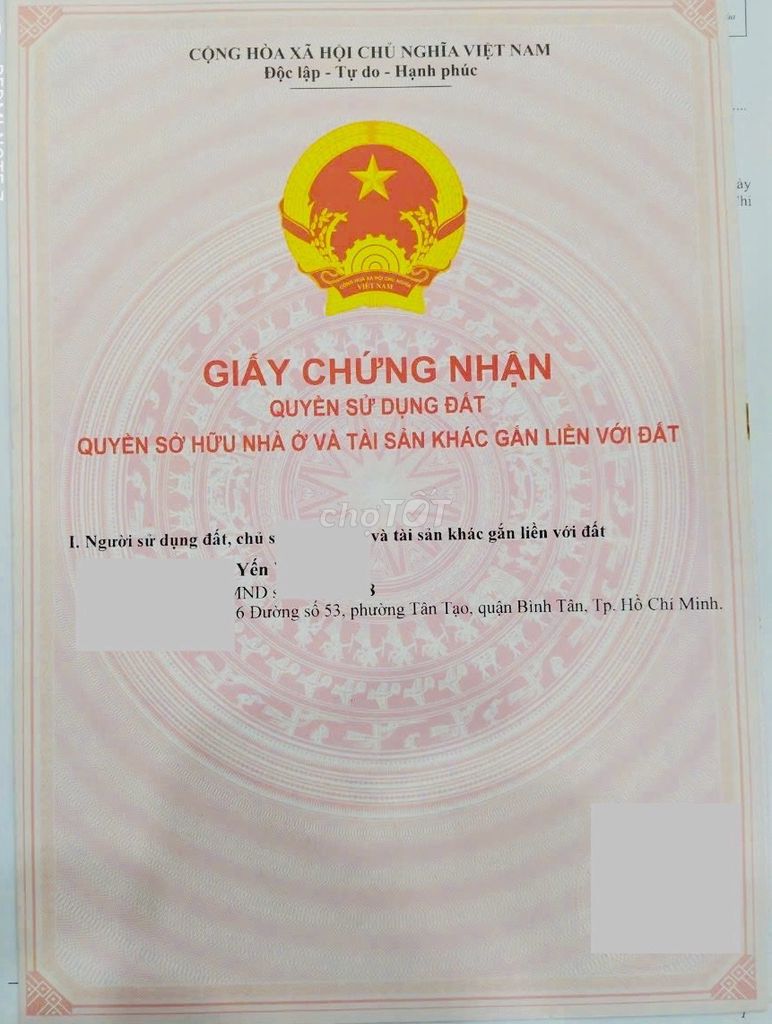 Bán nhà nguyên căn mặt  tiền đường 53, Tân Tạo – Bình Tân