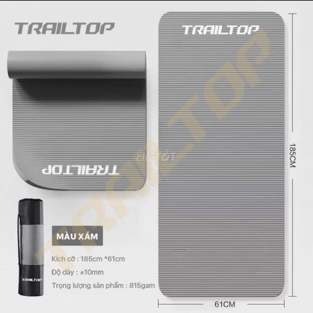 Thảm tập gym yoga Trailtop Xám 10mm. Mua bán Đồ thể thao, Dã ngoại tại Quận 7 Tp Hồ Chí Minh được đăng bởi Kim Vo hình 1