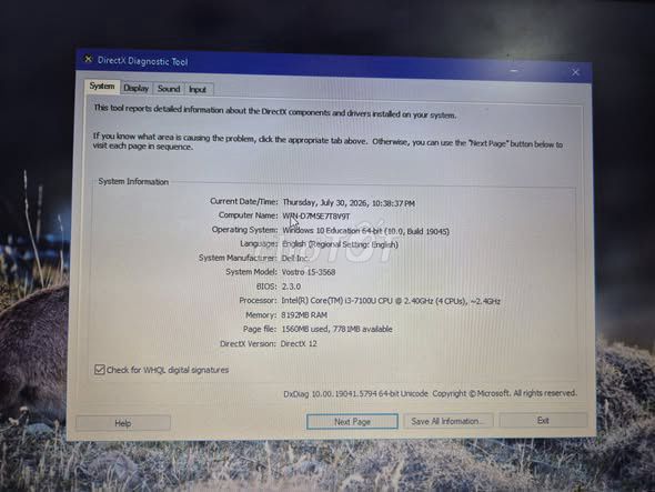Dell Vostro 15 i3 7100 15.6 inch 8GB/128GB Đen. Mua bán Laptop tại Thành phố Thủ Dầu Một Bình Dương được đăng bởi Phương Gia  hình 1
