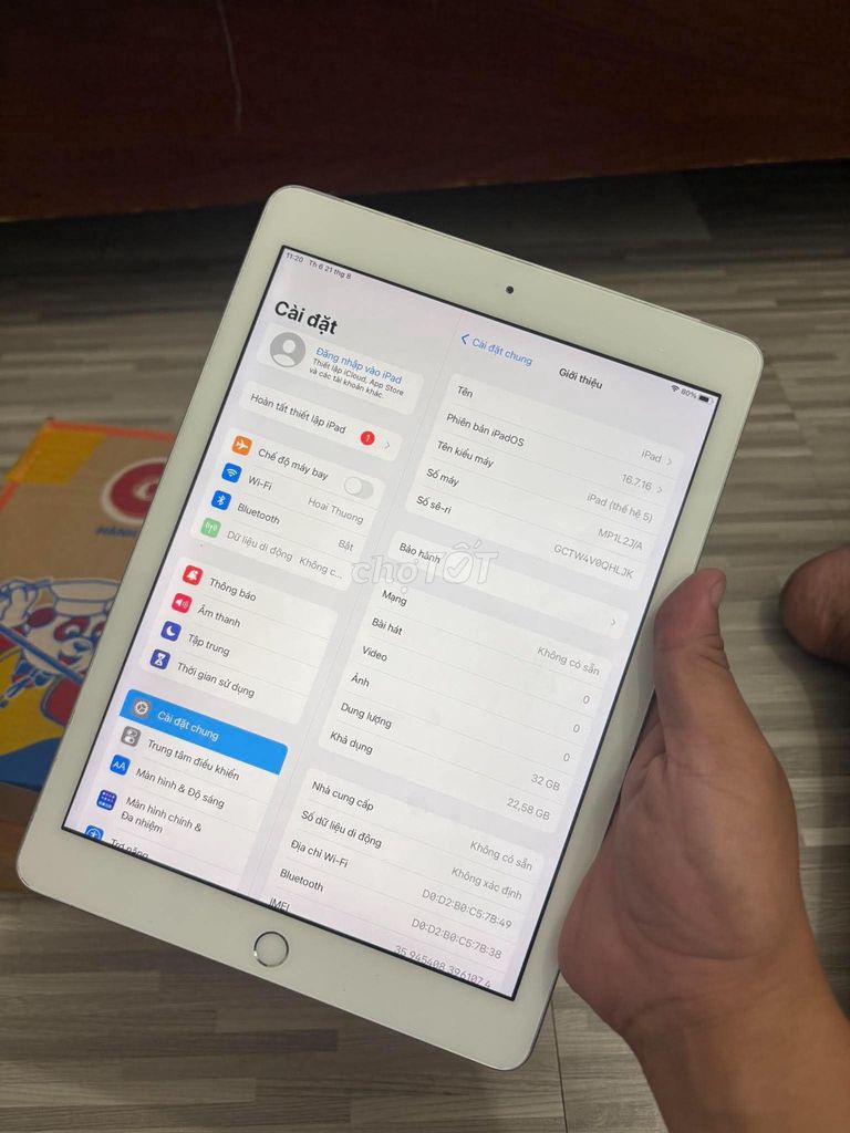 Apple iPad Gen 5 Wifi + 4G 32GB Bạc Cũ. Mua bán Máy tính bảng tại Quận 12 Tp Hồ Chí Minh được đăng bởi Hội Đồ Điện Tử hình 1