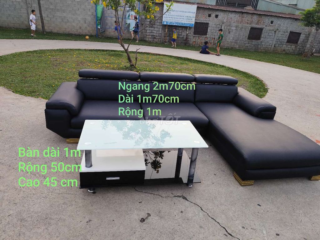 Cần thanh lý mẫu sofa da góc L đại hàng cổ bẻ