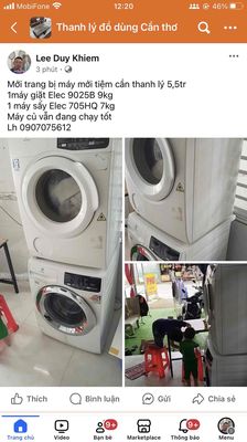 1 cập giặt sấy elec của tiệm. Mua bán Máy giặt tại Quận Cái Răng Cần Thơ được đăng bởi kiệt hưng 5612