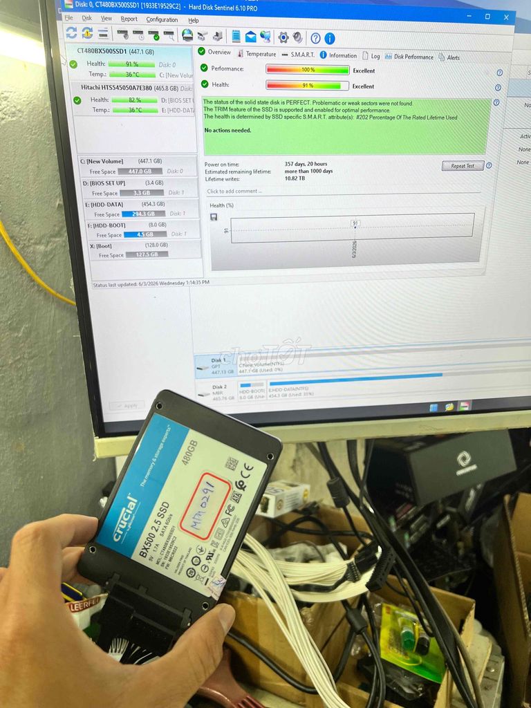 Ổ cứng SSD Crucial BX500 480GB sk 9x. Mua bán Linh kiện (RAM, Card...) tại Quận Cái Răng Cần Thơ được đăng bởi LAPTOP PC Thành Nhân hình 1