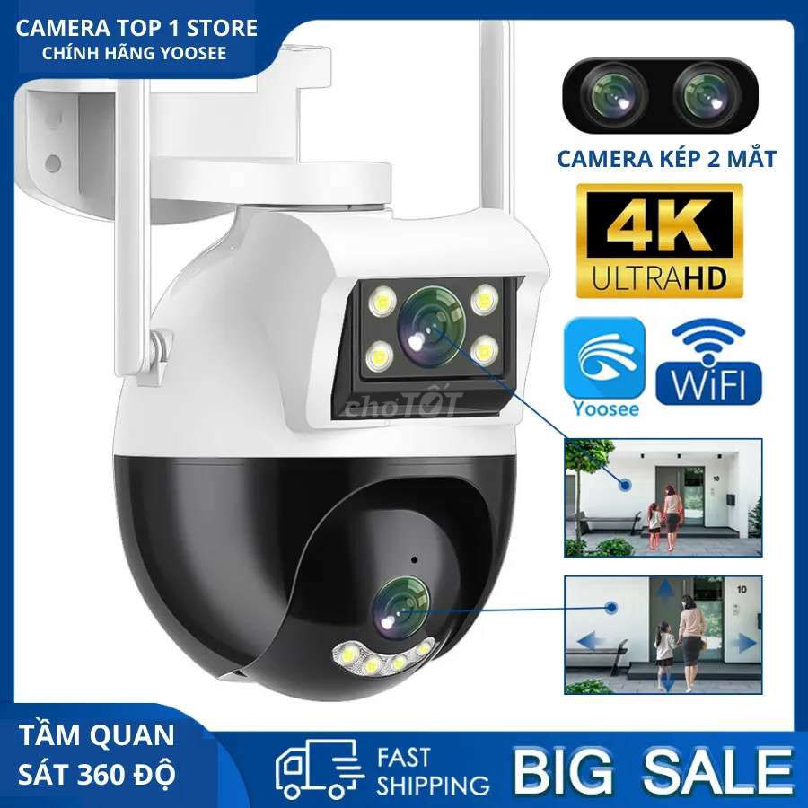 Camera Yoosee Ống kính kép 4K xoay 360 xem đêm màu. Mua bán Máy ảnh, Máy quay tại Quận Bình Thuỷ Cần Thơ được đăng bởi Trần Ngọc Giám hình 1