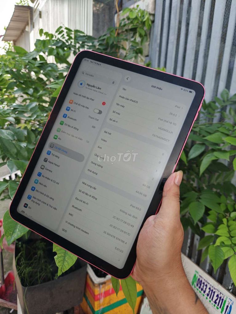 Apple iPad Gen 10 64GB Hồng 98%. Mua bán Máy tính bảng tại Huyện Bình Chánh Tp Hồ Chí Minh được đăng bởi Lâm mobiphone hình 1
