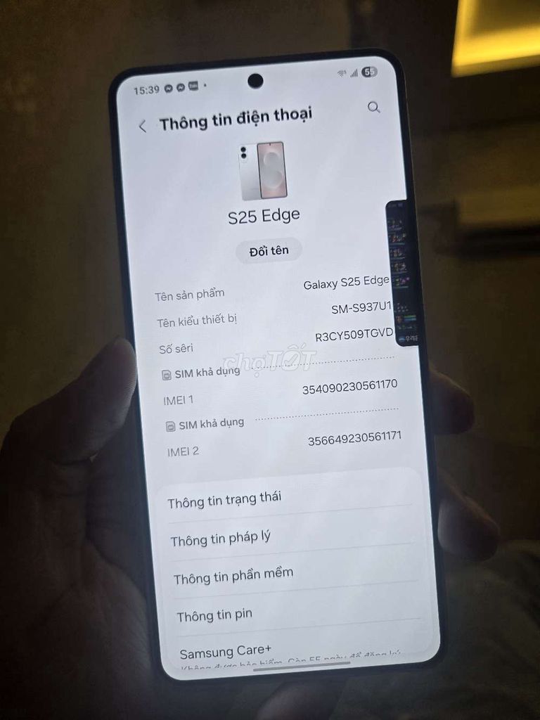 Samsung S25 Edge Xám vừa active zin full. Mua bán Điện thoại tại Thành phố Thủ Đức Tp Hồ Chí Minh được đăng bởi DK Store hình 1