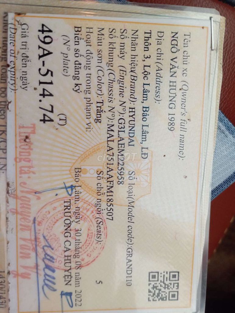 Xe 5 210 2014 Grand 1.0 MT Base - 140000 km. Mua bán Ô tô tại Huyện Đức Trọng Lâm Đồng được đăng bởi Trương Công Nguyên hình 4