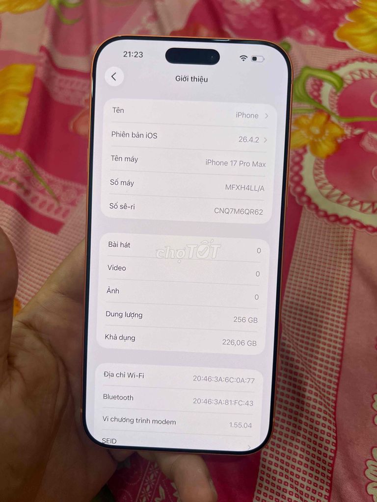 iPhone 17 Pro Max 256GB Cam Lock. Mua bán Điện thoại tại Thành phố Thuận An Bình Dương được đăng bởi Trung Apple Ko bán góp hình 1