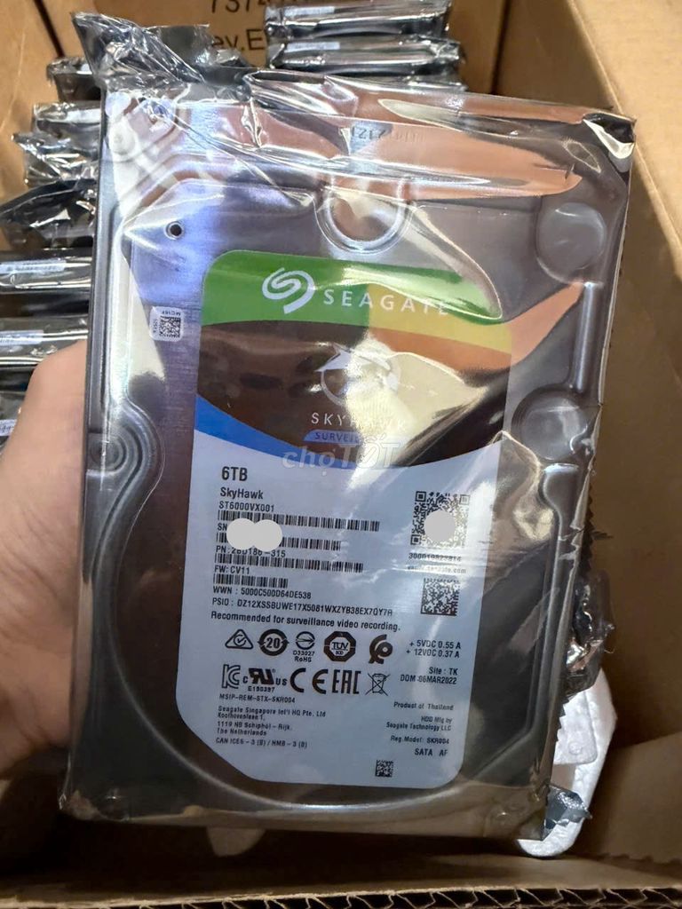 Ổ cứng HDD Seagate Skyhawk 6TB - 0 hour used . Mua bán Linh kiện (RAM, Card...) tại Huyện Bình Chánh Tp Hồ Chí Minh được đăng bởi Nguyễn Trí Thuần hình 1