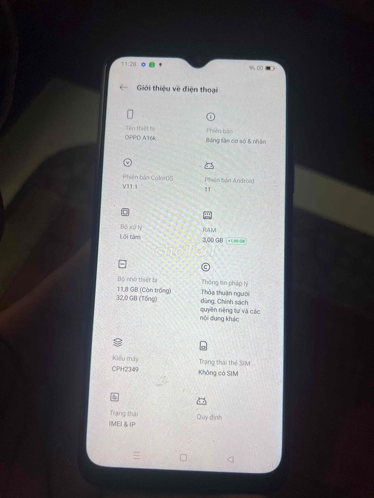 Oppo A16k 3GB/32GB Xanh. Mua bán Điện thoại tại Huyện Hoằng Hóa Thanh Hóa được đăng bởi bảy đình hình 1