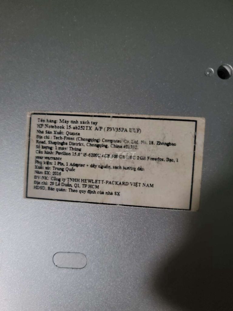 HP 15-ab252 TX i5-6200U 4GB/500GB. Mua bán Laptop tại Quận Bình Thuỷ Cần Thơ được đăng bởi Dương Gia Khiêm hình 1