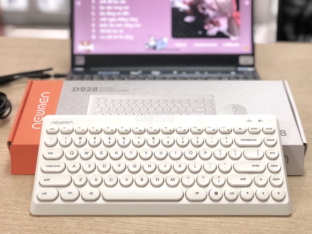 Bàn phím+Chuột không dây Newmen D928 - White Đẹp
