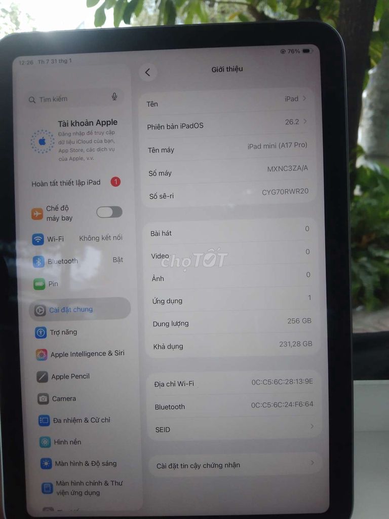 Apple iPad mini A17 Pro 256GB Xám. Mua bán Máy tính bảng tại Quận 8 Tp Hồ Chí Minh được đăng bởi Khánh Phi hình 1