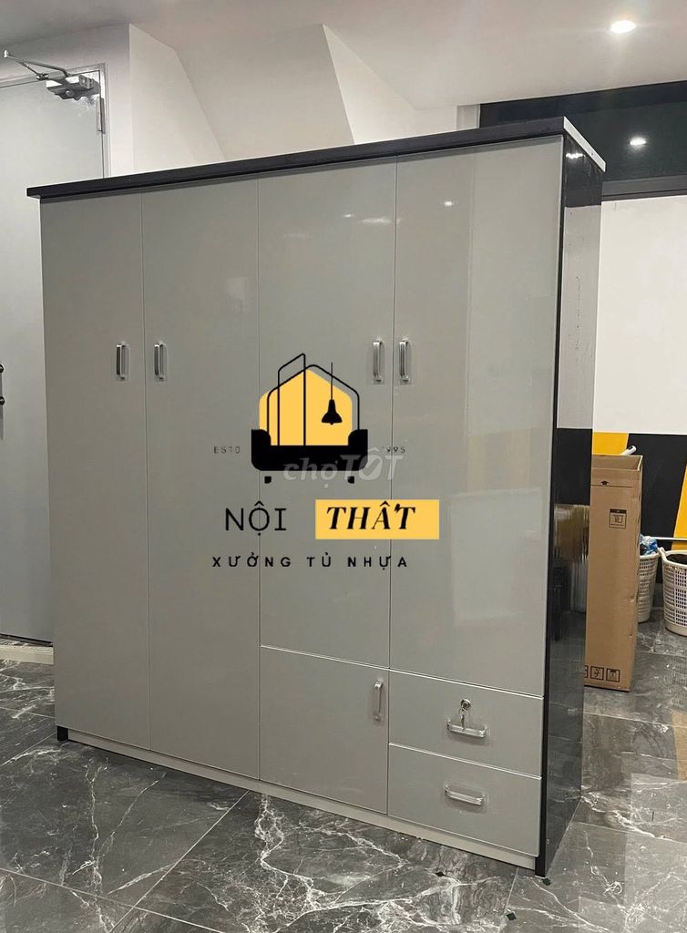 Tủ quần áo Nhựa Đài Loan Xám 1m8x1m45x45cm. Mua bán Tủ, kệ gia đình tại Huyện Cần Đước Long An được đăng bởi Cửa Hàng Nội Thất hình 1