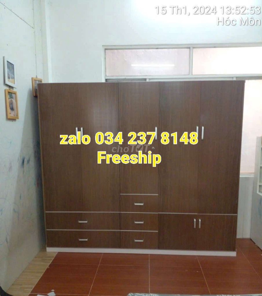 TỦ NHỰA ĐÀI LOAN 5 CÁNH MÀU ÓC CHÓ. Mua bán Tủ, kệ gia đình tại Thành phố Biên Hòa Đồng Nai được đăng bởi Phương hoa hình 1