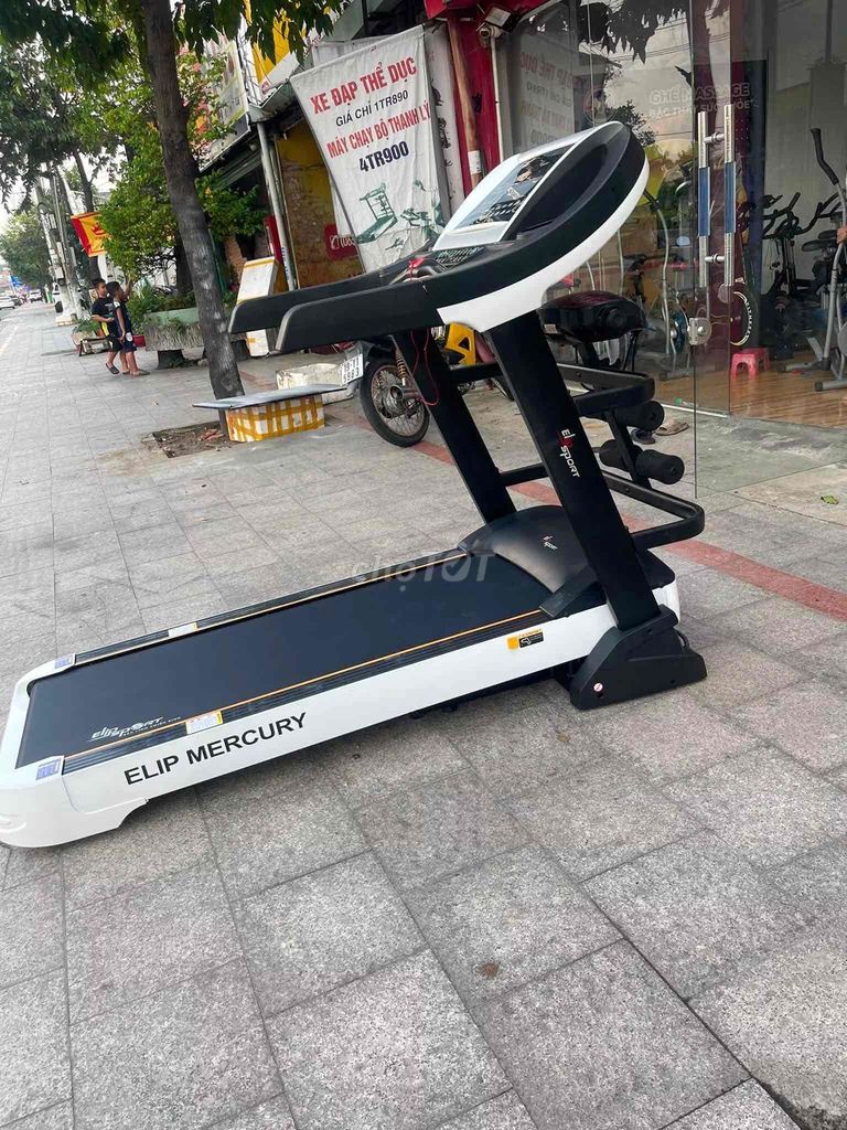 Máy chạy bộ Elip Mercury Gấp gọn Trắng Đen