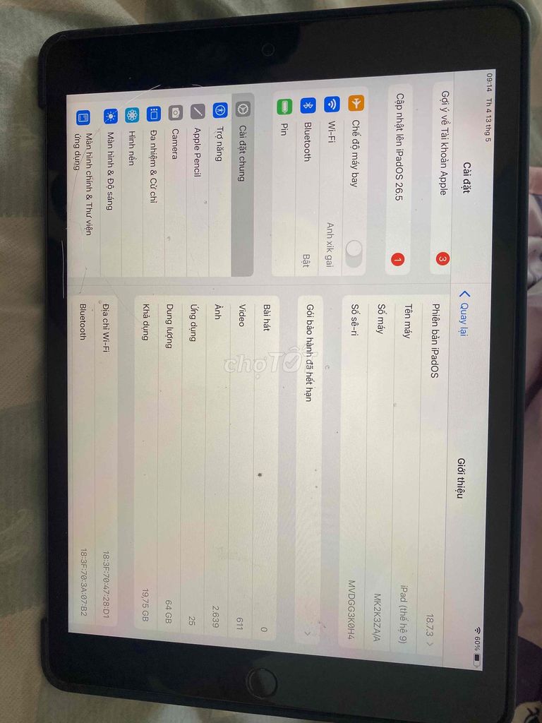 ipad gen 9 wf. Mua bán Máy tính bảng tại Thành phố Yên Bái Yên Bái được đăng bởi Khanh hình 1