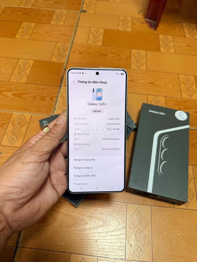 Samsung Galaxy S26+ 256GB như new Care+ 20-5-27. Mua bán Điện thoại tại Quận 6 Tp Hồ Chí Minh được đăng bởi Ryan Huynh hình 1