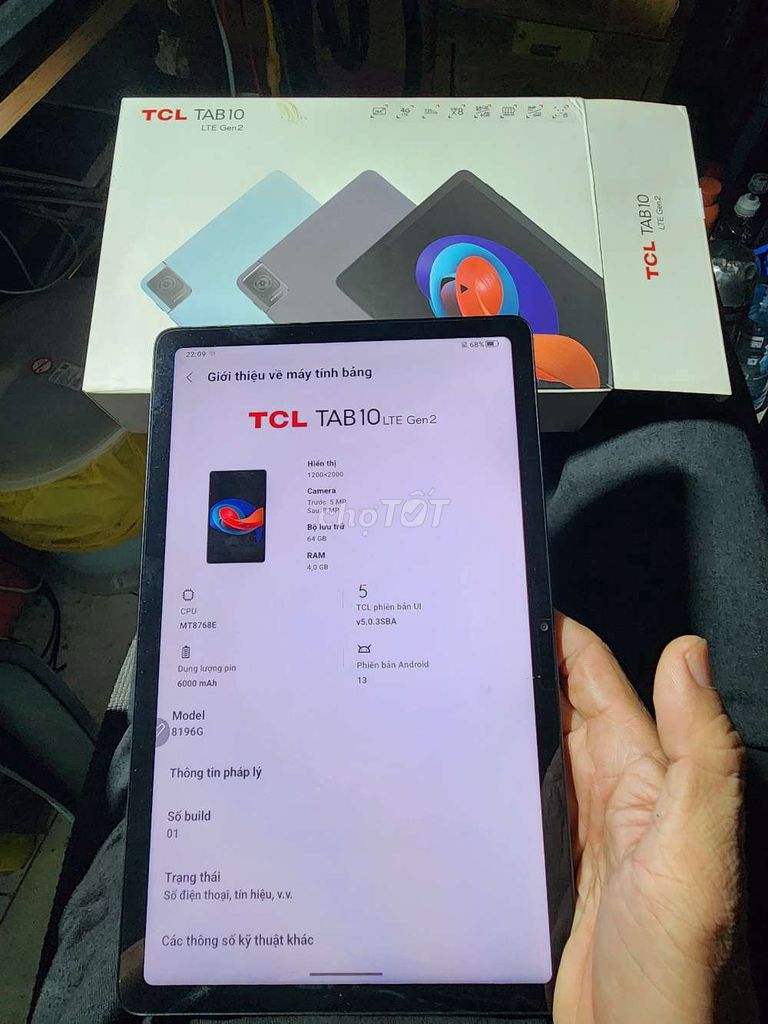 TCL TAB 10 LTE Gen 2 4GB/64GB Xám. Mua bán Máy tính bảng tại Quận Bình Thạnh Tp Hồ Chí Minh được đăng bởi tùng  hình 1