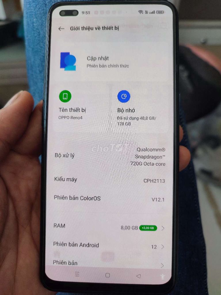 Oppo Reno 4 8/128GB Đen. Mua bán Điện thoại tại Huyện Gò Công Đông Tiền Giang được đăng bởi tân hình 1