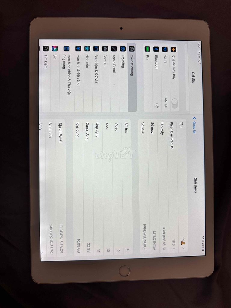Apple iPad Gen 8 32GB Bạc. Mua bán Máy tính bảng tại Huyện Bình Đại Bến Tre được đăng bởi Tấn Đức hình 1