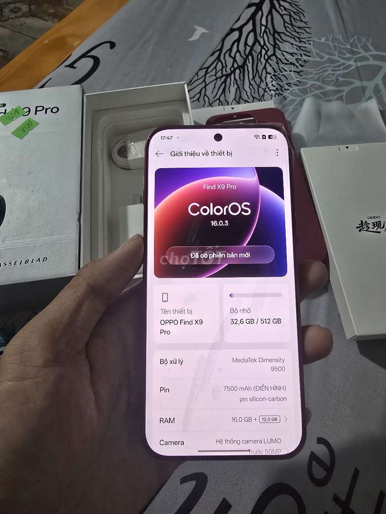 Oppo Find X9 Pro 5G 512GB Đỏ mận. Mua bán Điện thoại tại Thành phố Biên Hòa Đồng Nai được đăng bởi Long Huynh hình 1