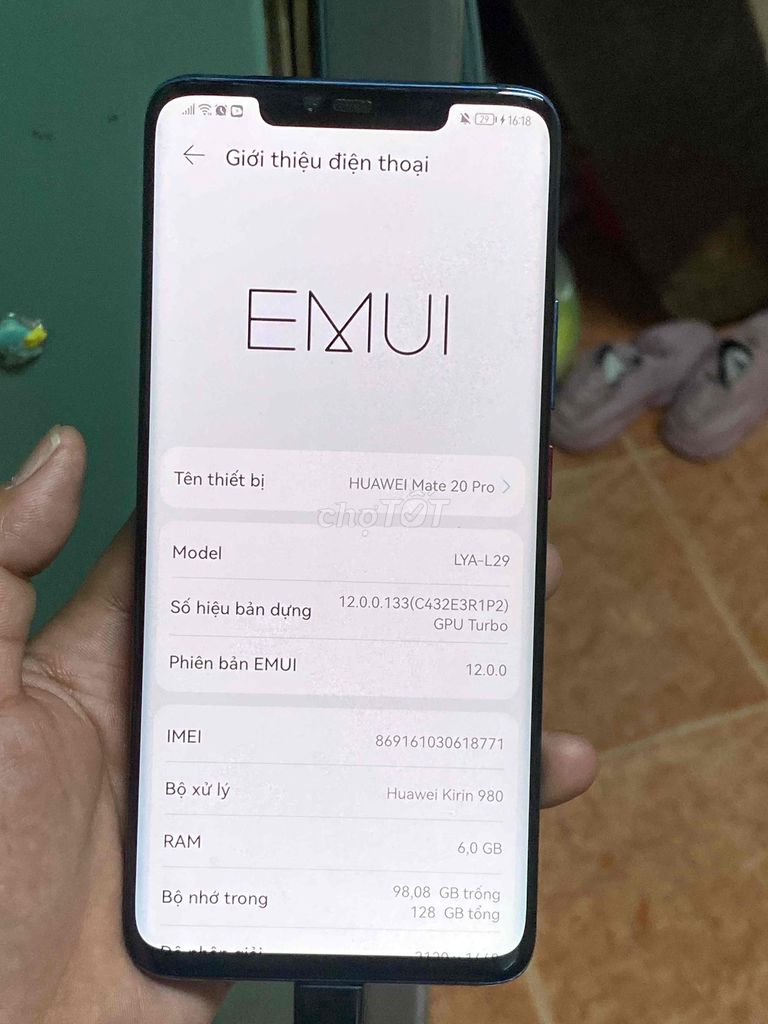 Huawei Mate 20 Pro 128GB Xanh. Mua bán Điện thoại tại Quận Bình Thạnh Tp Hồ Chí Minh được đăng bởi HuỳnhT hình 1