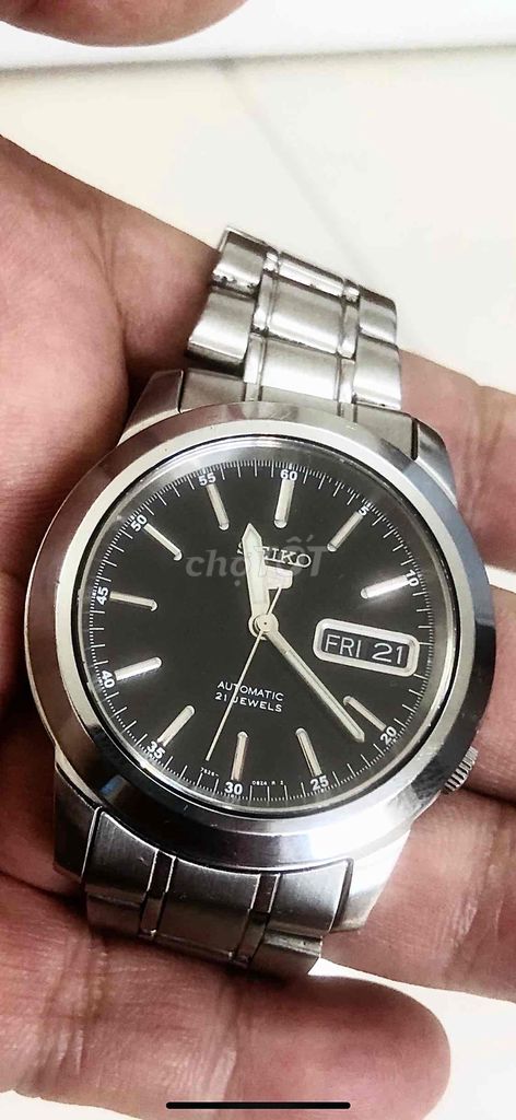 Đh tự động mặt đen seiko5 lộ cơ.