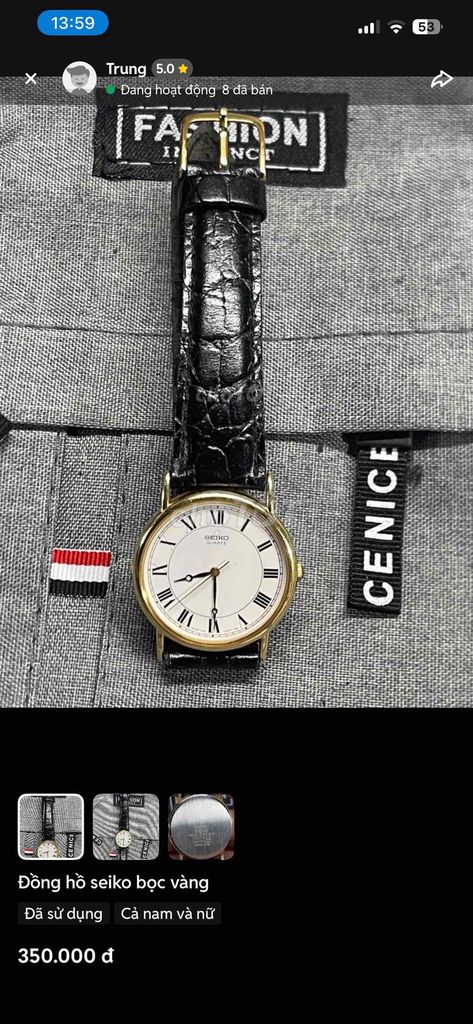 Đồng hồ Seiko bọc vàng 30mm đã dùng. Mua bán Đồng hồ tại Quận Cẩm Lệ Đà Nẵng được đăng bởi Trung hình 1