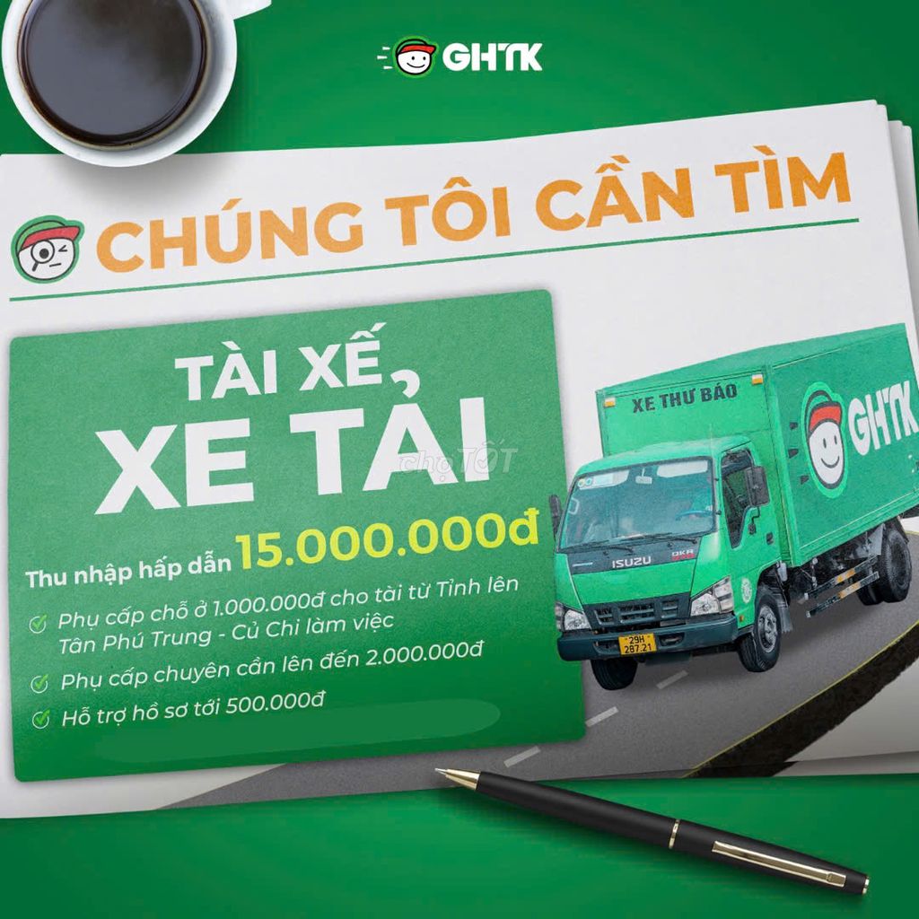 TUYỂN TÀI XẾ XE TẢI BẰNG B2 VỚI MỨC LƯƠNG HẤP DẪN