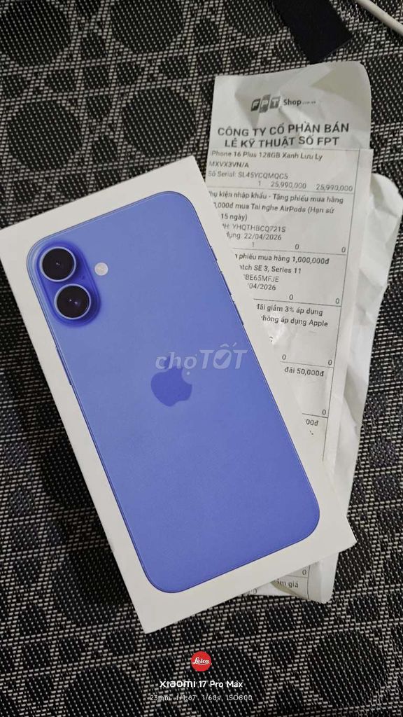 [Mới 100% Newseal ]Apple iPhone 16 Plus 128GB. Mua bán Điện thoại tại Thành phố Thuận An Bình Dương được đăng bởi Tuan anh Nguyen hình 1