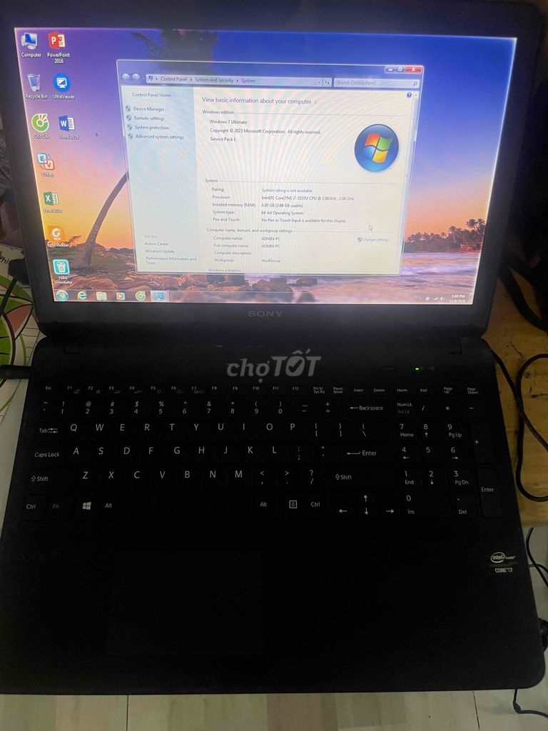 Laptop sony i7 3537u ram 4g hdd 500g