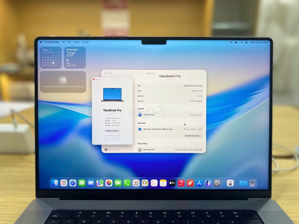 Macbook Pro 16inch Chip M1 Pro Ram 16Gb SSD 512Gb . Mua bán Laptop tại Quận 10 Tp Hồ Chí Minh được đăng bởi Lapvn hình 1