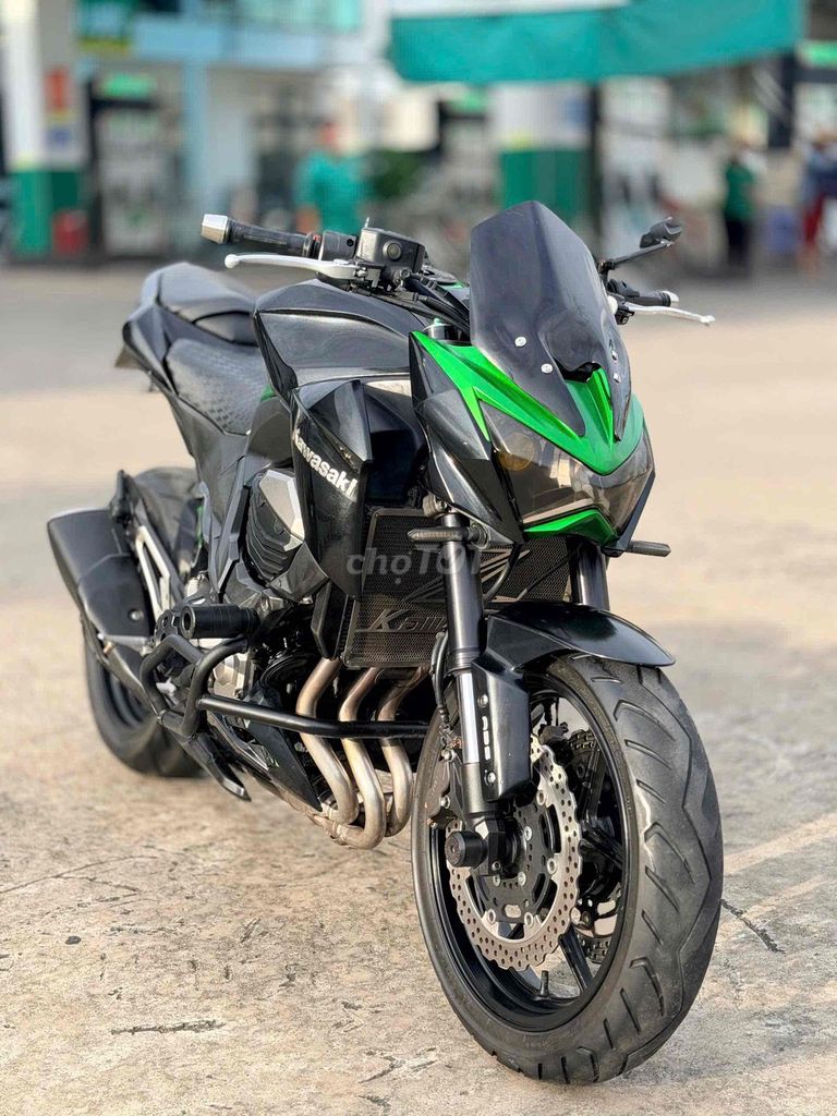 Мотоцикл Kawasaki Z800 ABS 2015, черный и зеленый, 25000 км