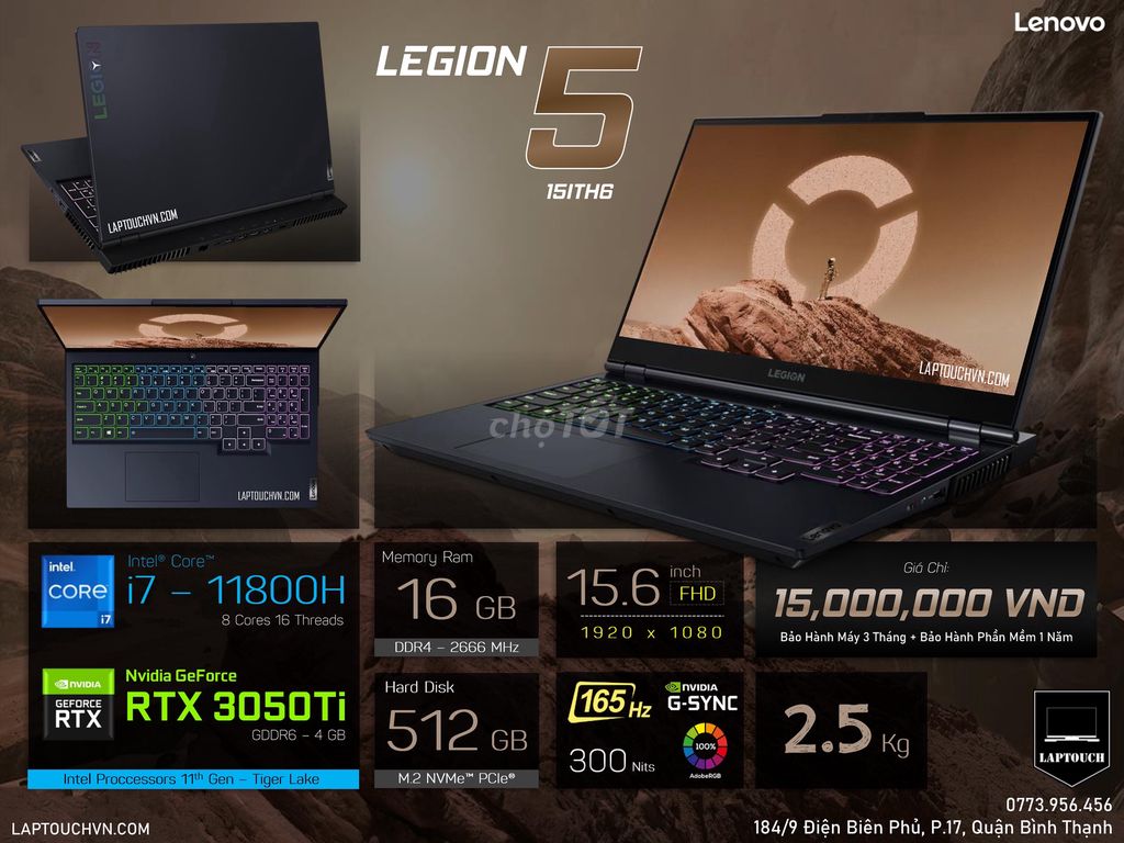 Lenovo Legion 5 15ITH6. Mua bán Laptop tại Quận Bình Thạnh Tp Hồ Chí Minh được đăng bởi Cửa Hàng Máy Tính Laptouch VN hình 1