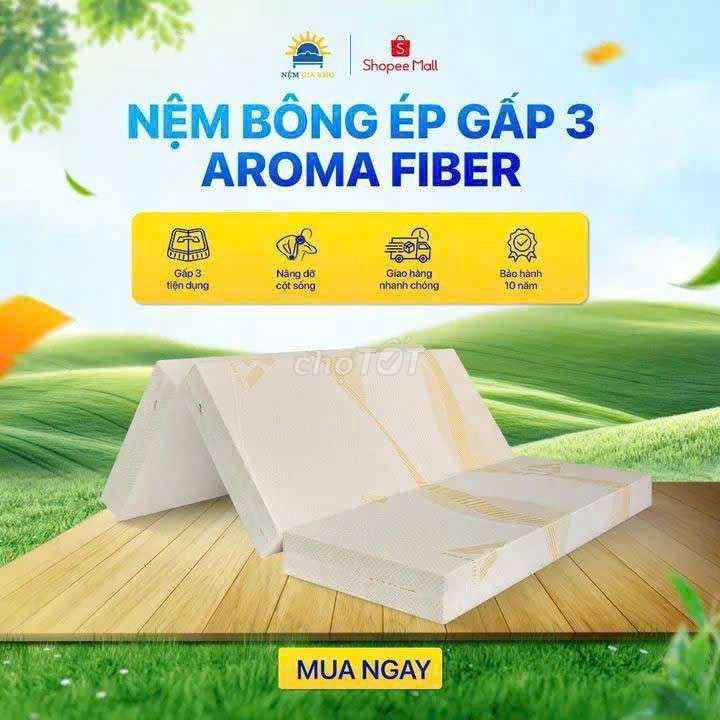 Nệm Aroma Fiber Bông ép 1m6x2m Gấp 3. Mua bán Giường, chăn ga gối nệm tại Thành phố Ngã Bảy Hậu Giang được đăng bởi Nem Gia Kho hình 1