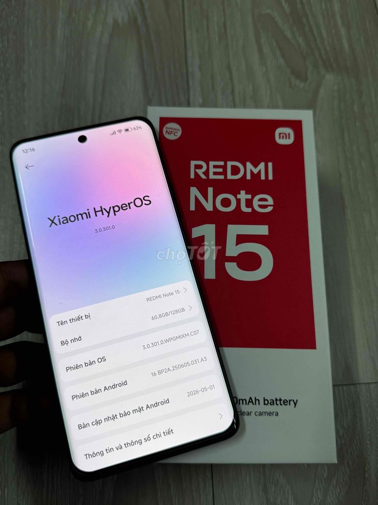 Xiaomi Redmi Note 15 6GB/128GB Đen. Mua bán Điện thoại tại Quận 3 Tp Hồ Chí Minh được đăng bởi Quốc Thắng hình 1