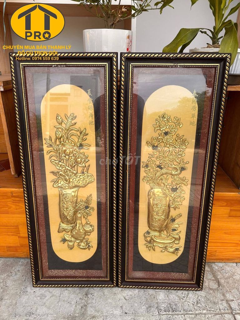 Tranh Tứ Quý Đồng Vàng Đồng 40x100. Mua bán Cây cảnh, đồ trang trí tại Quận Ngũ Hành Sơn Đà Nẵng được đăng bởi Đồ Cũ TTpro hình 1