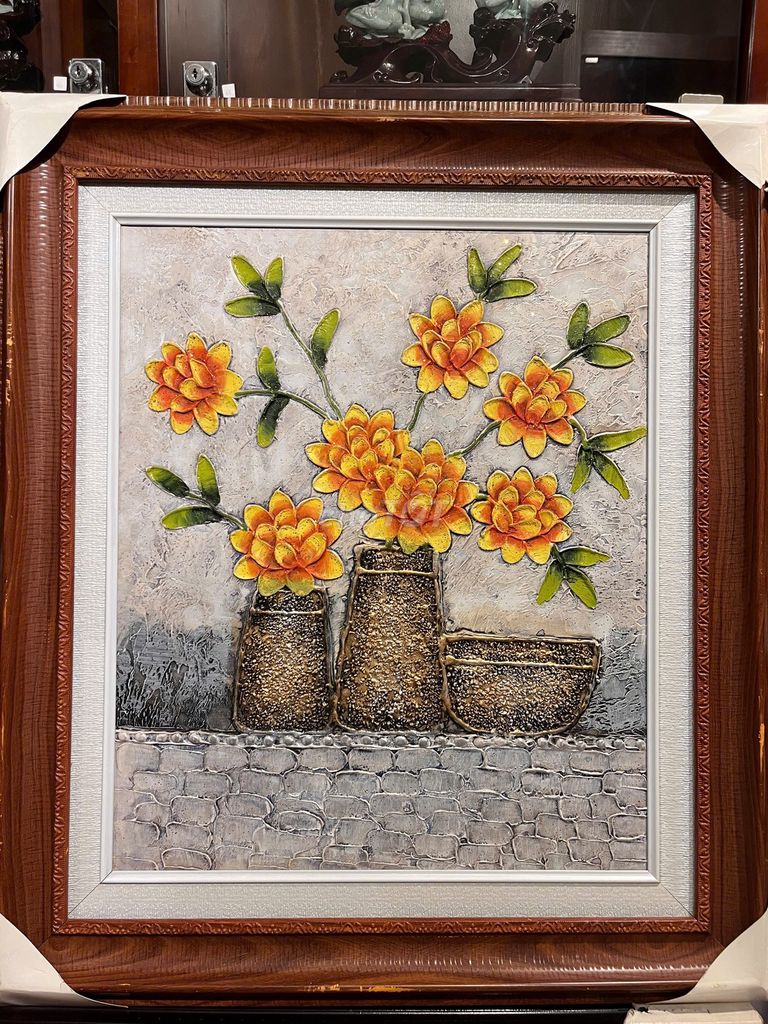 Tranh sơn dầu Hoa 70x80cm. Mua bán Đồ sưu tầm, đồ cổ tại Quận Ba Đình Hà Nội được đăng bởi ThangHien “Decor & Quà tặng” hình 1