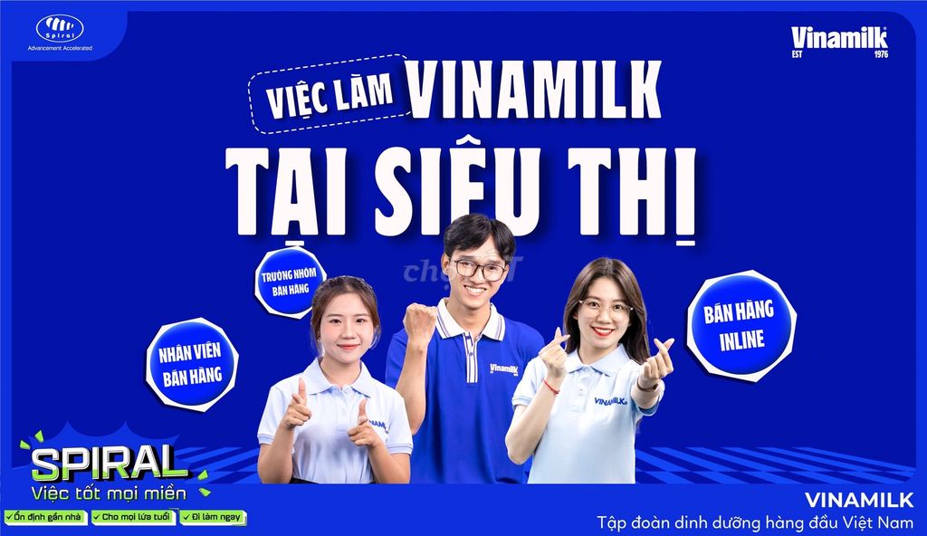 VINAMILK TUYỂN NV BÁN HÀNG SIÊU THỊ TẠI ĐÀ NẴNG