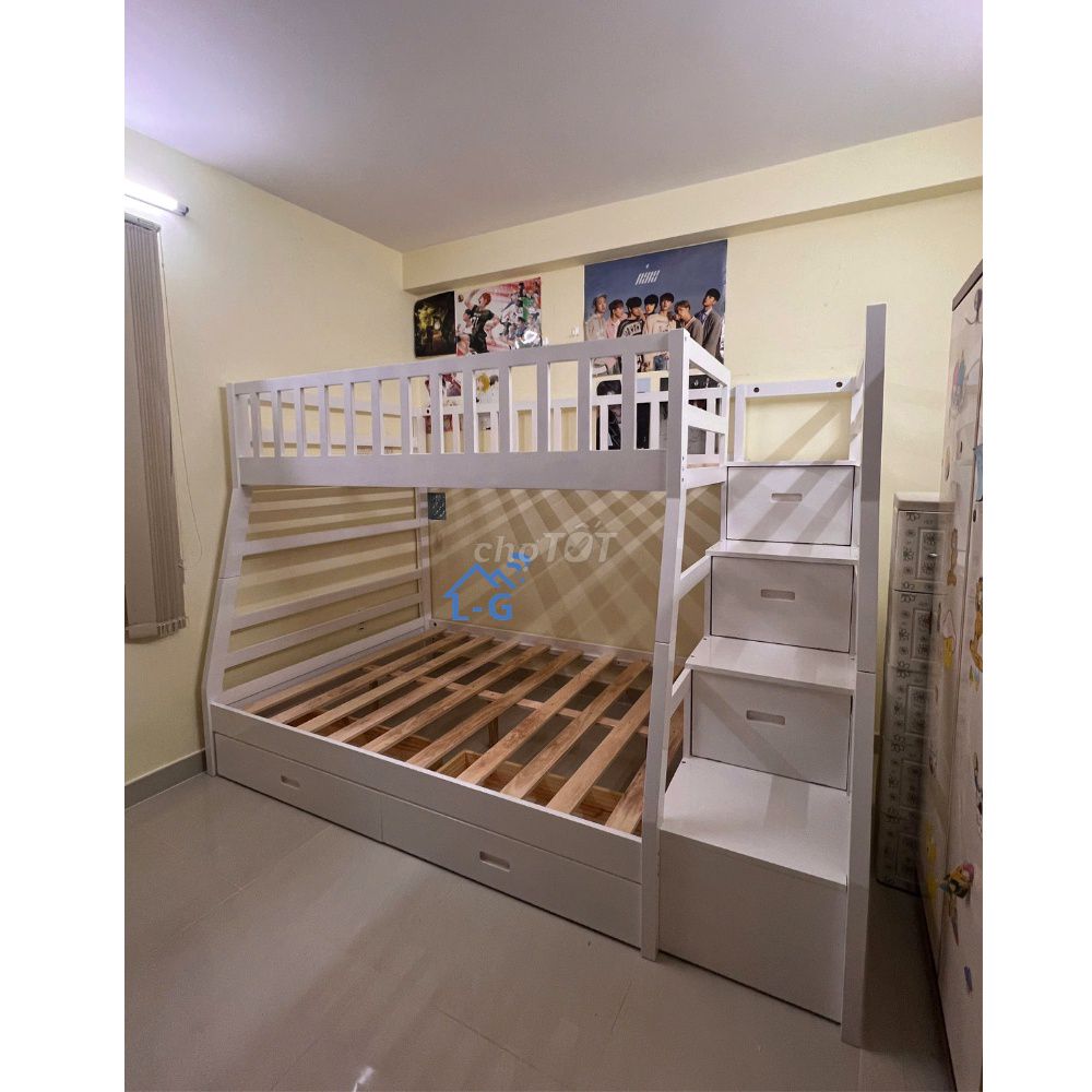 Giường tầng Gỗ thông[[giường tầng = giường 2 tầng. Mua bán Giường, chăn ga gối nệm tại Quận Bình Tân Tp Hồ Chí Minh được đăng bởi GIƯỜNG SẮT SƠN LÂM hình 1