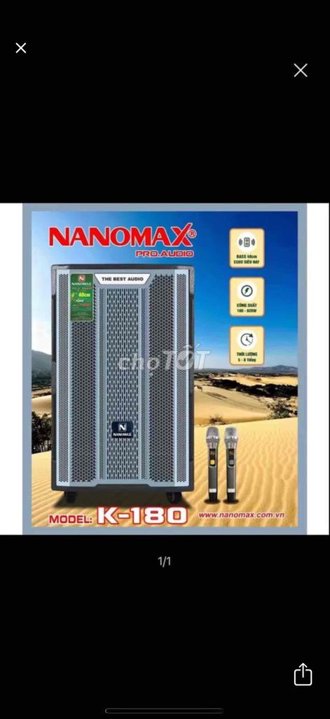 Loa karaoke di động 4 tấc Nanomax công suất 820W