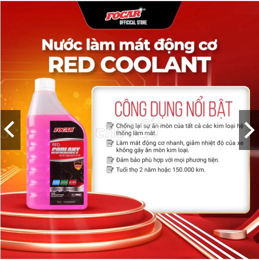 Nước mát động cơ Ôtô chính hãng Focar (850ml)