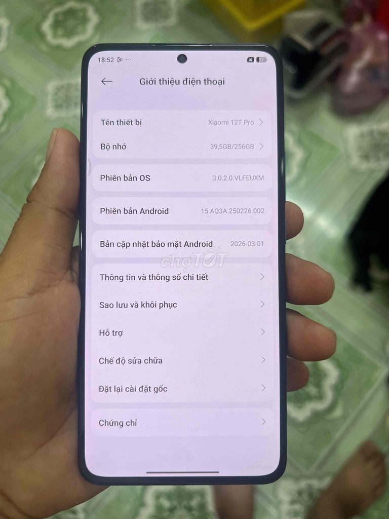 Xiaomi 12T Pro 256GB Xanh. Mua bán Điện thoại tại Thành phố Thủ Đức Tp Hồ Chí Minh được đăng bởi minh hình 1