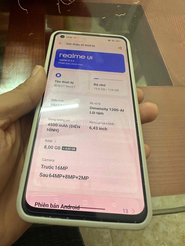 Realme GT Neo 2T 8GB/128GB Đen. Mua bán Điện thoại tại Quận Hai Bà Trưng Hà Nội được đăng bởi An nhiên hình 1