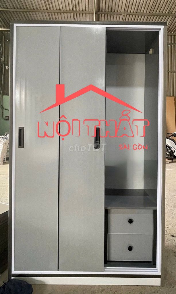 Tủ quần áo nhựa cửa lùa Xám Mới. Mua bán Tủ, kệ gia đình tại Quận Bình Tân Tp Hồ Chí Minh được đăng bởi Nội thất giá xưởng hình 1